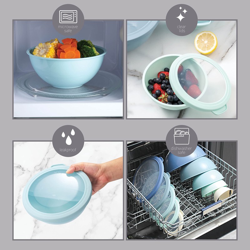 COOK WITH COLOR Mixing Bowls with TPR Lids - 12