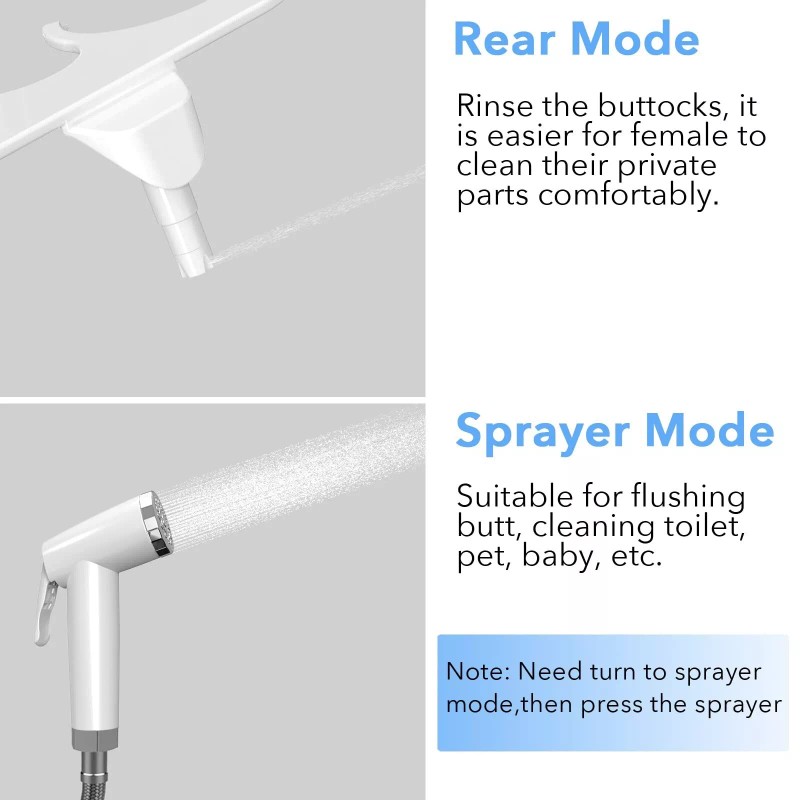 DEANIC 2-in-1 Bidet Attachment with Handheld Bath Bidet Sprayer, Ultra-Slim