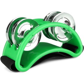 YUANHONGJIAN Foot Tambourine Percussion Musical Instrument, Foot Shaker Musical Instrument Drum Party Shoes Gift Singer Vocalists Cajon & Guitar Players (Green)