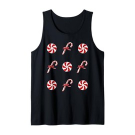Candy Cane Peppermint Candy Christmas Tank Top