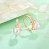Starchenie Pearl Leverback Earrings 925 Sterling Silver Rose Gold Plated