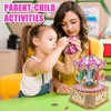 FTBox Unicorn Music Box Carousel Craft kit, 3D Wood Puzzle,