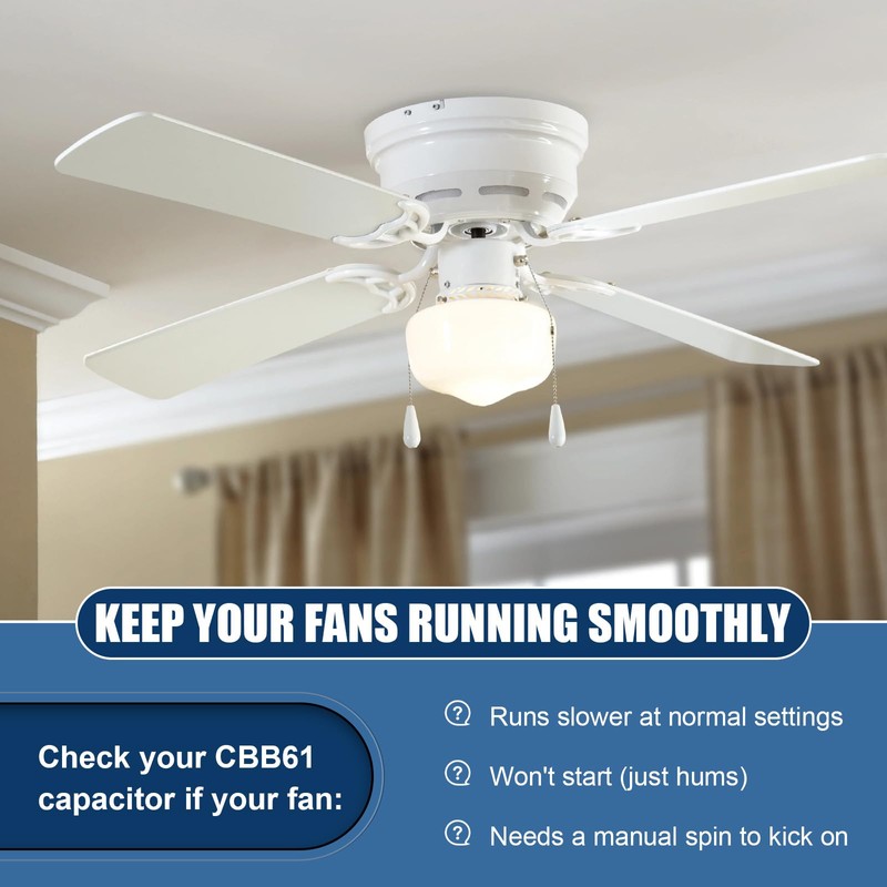 3 Pcs 5 Wire Ceiling Fan CBB61 Capacitor for New