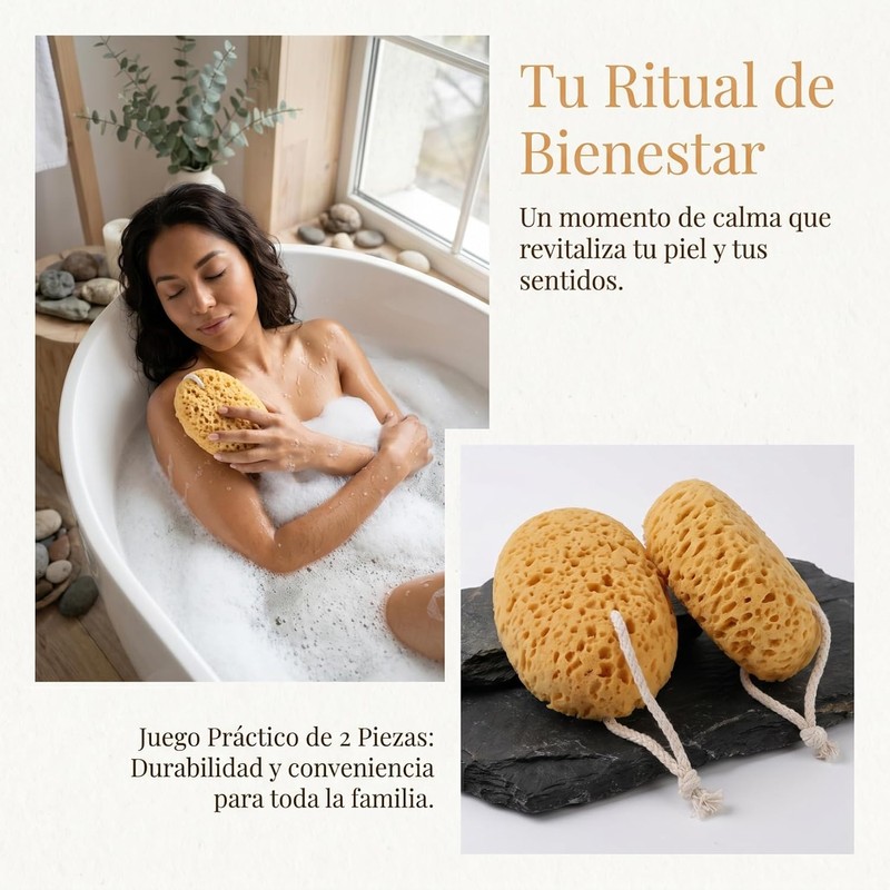 Esponjas de baño exfoliantes BAZEITFLOW – 2 pzas para ducha