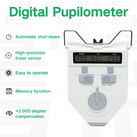 Optical Digital Pupilometer, PD Meter Interpupillary Distance Measuring Tool with LCD Display, Pupillary Distance Meter 45-82mm Optometry Tool with Memory Function
