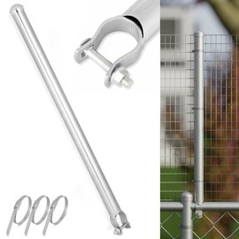 Wenses 1-3/8" Chain Link Fence Height Extender (9-Pack), 25" Galvanized Fence Extension Height Kit for Dogs, Includes Steel Ties