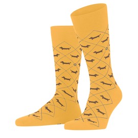 Burlington Men's Dachshund M So Cotton Patterned 1 Pair Socks, Yellow Sun 1312 6.5-11