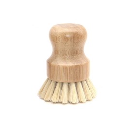 Natural Sisal Dish Washing Brush Bamboo Round Scrub Brush Pots Pans Vegetables Household Cleaning Brush… (Sisal)