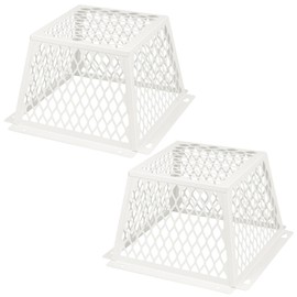 Dryer Vent Bird Guard,Dryer Vent Cover Guard for Most 5" to 6" Bathroom Exhaust Fan Cover Ventilation,8.5"Lx8.5"Wx6"H Steel Ventilation Bird Cage for Bath Exhaust Fan Cover,White,2PCS