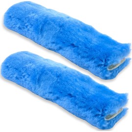 ANDALUS Australian Sheepskin Seatbelt Covers Pack of 2 - Soft Shoulder Seatbelt Cover for Universal Vehicle Compatibility & Backpacks - Suitable for Adults, Kids, and Infants (Sky Blue, 10.6 Inch)