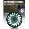 HENGTUAOTO 7" LED Motorcycle Headlight with White/Amber chrysanthemum petal DRL