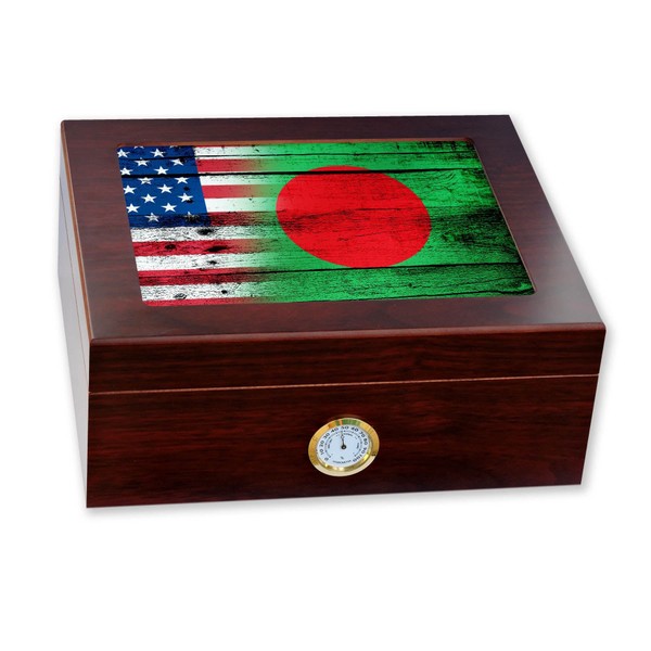 Premium Desktop Humidor - Glass Top - Flag of Bangladesh