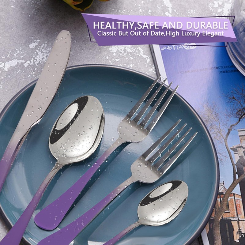 24 Pieces Flatware Set, Stainless Steel Cutlery Set with Silverware