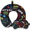 Gilprop 2 Pcs Gaming Travel Pillow with Sleep Eye Mask,
