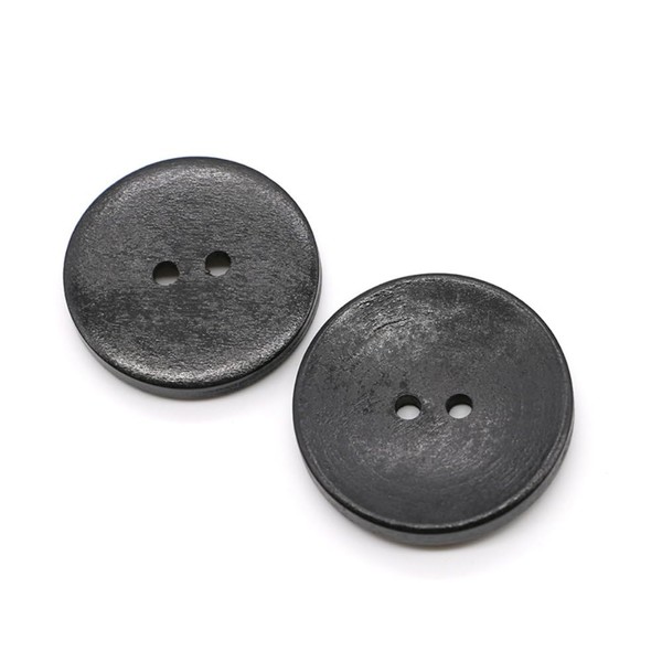 Pack of 40 Round Wooden Buttons, Wooden Round Buttons, 4