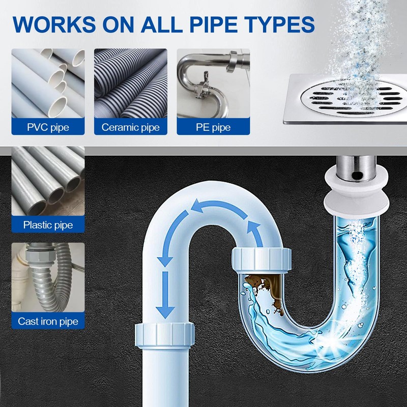 BELL BIRD Drain Opener,Powerful Unclogging,Crystal lye, Sodium hydroxide, Unclog drains,