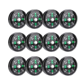 12pcs Button Compass, 20mm Pocket Compass Mini Compass Oil Filled Compass Survival Compass for Camping Hiking Boating Touring