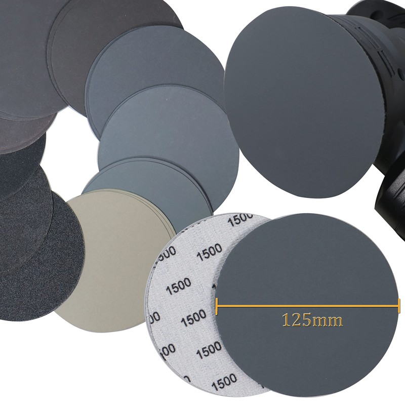 Aewio 40PCS 5 inch No Hole #120-#3000 Wet Dry Sanding
