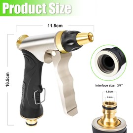 MaiLence Metall Gartenbrause Hochdruck Gartenschlauch Düse, Metall Spritzpistole Gartenschlauch Multifunktions Garten Handbrause, Schlauchspritze für Autowaschen, Haustier Baden, Gartenbewässerung