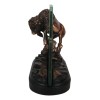 Charging Native American Bison Buffalo Bronzed Figurine With 6X4 Beveled