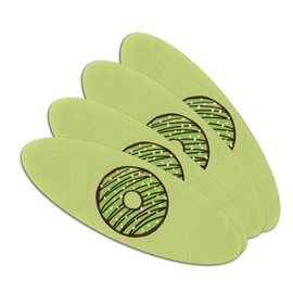 Mint Chocolate Chip Donut Yummy Green Double-Sided Oval Nail File Emery Board Set 4 Pack