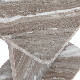 Jofran Enzo Luxury Genuine Solid Marble Icon End Table,Toronto