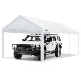 COBIZI Carport Canopy 12x20 Heavy Duty Car Tent Garage, Galvanized Frame Car Canopy Outdoor Shelter Waterproof & UV Protected with Built-in Sandbags & All-Season Tarp for Car Boat Truck, White