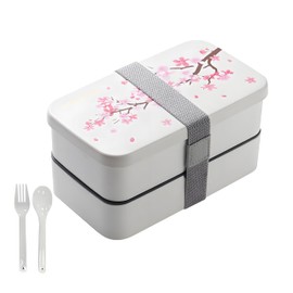 IOLOYU 2-Tier Lunch Box, Made of BPA Free Resin, 34.7 fl oz (950 ml), Lunch Box, 30.5 fl oz (900 ml), Rice Box, Large Capacity, Elementary School, High School Students, Children, Bento Box, Picnic