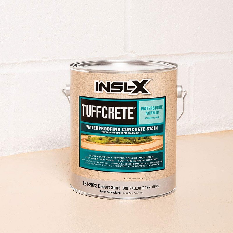 INSL-X TuffCrete Waterborne Acrylic Concrete Stain Paint, White, 1 Gallon