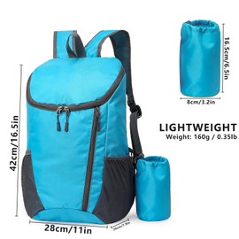 Yoolly Lightweight Foldable Backpack, Small Hiking Rucksack, Waterproof Packable Backpack for Men Women Kids, Durable Rucksack for Outdoor Sport Travelling Hiking Camping Biking Walking (Blue)
