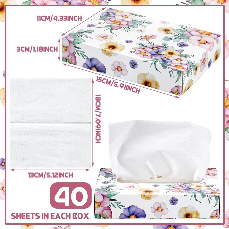 Yinder 24 Packs 960 Sheets Tissue Cube Car Facial Boxes