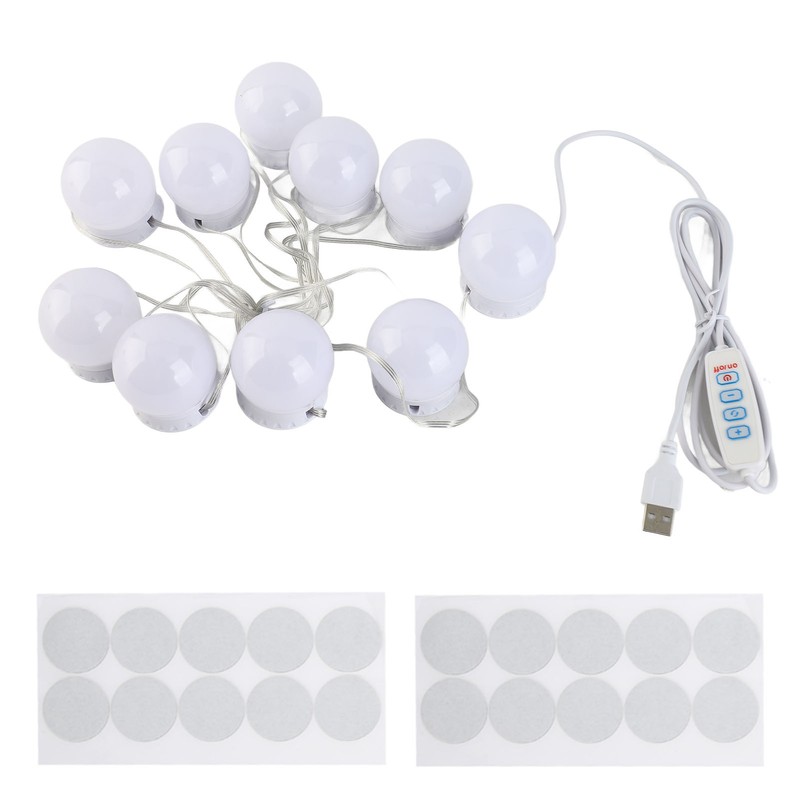 LED Makeup Mirror Lights Dimmable Bulb Warm/Cold Tones Dressing Mirror