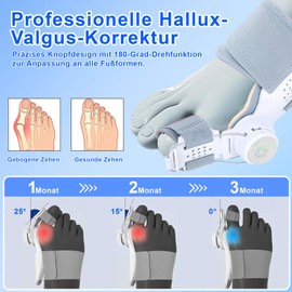 SOARFLY Hallux Valgus Korrektur, Verstellbare Hallux Valgus Schiene für Tag & Nacht Reduziert Schmerzen und Belastung, Orthopädische Ballenzeh-Korrektur für Damen und Herren