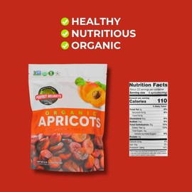 Perfect Delights Sun-Dried Organic Apricots, Vegan & Healthy Fruit Snack for Kids and Adults - Single Pack (32 oz)