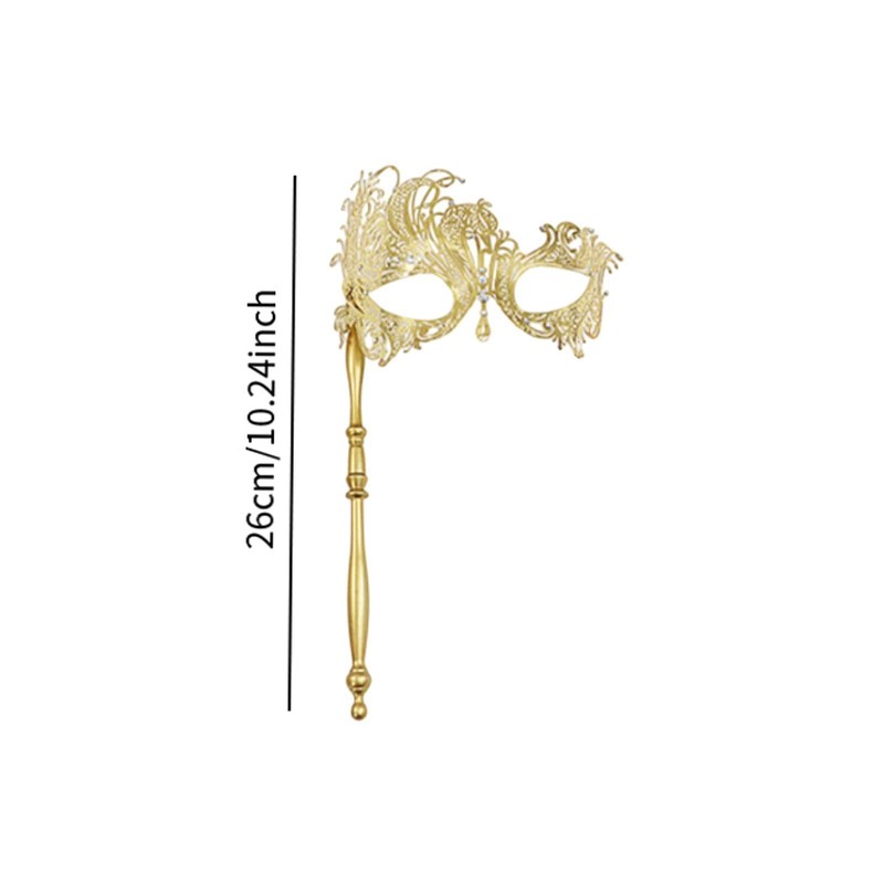 Frediuo Women Masquerade Mask Costume Prop, Metal, Elegant Party Face
