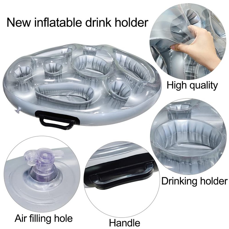 Baanfly Inflatable Floating Drink Holder, Hot Tub Accessories, 8 Holes
