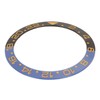 Ceramic Watch Bezel Insert 38mm Blue Black Base Gold Digit