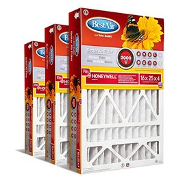 BestAir BestAir HW1625-11R AC Furnace Air Filter, 16" x 25" x 4", MERV 11, Removes Allergens & Contaminants, Fits 100%, For Honeywell Models, Pack of 3