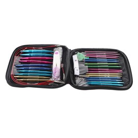 26Pcs Interchangeable Aluminium Knitting Needle with 4Pcs Circular Plastic Wires Set