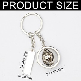 SKDFHOD Football Keyring, Metal Rotating 3D Sports Keychain, Car Keychain Decoration with O-Ring, Boys Silver Keyring Pendant Sports Fan Keyring Football Fans Gift, silver