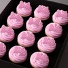 Pink Polka Dot Edile Bows for Cake and Cupcakes -24ct