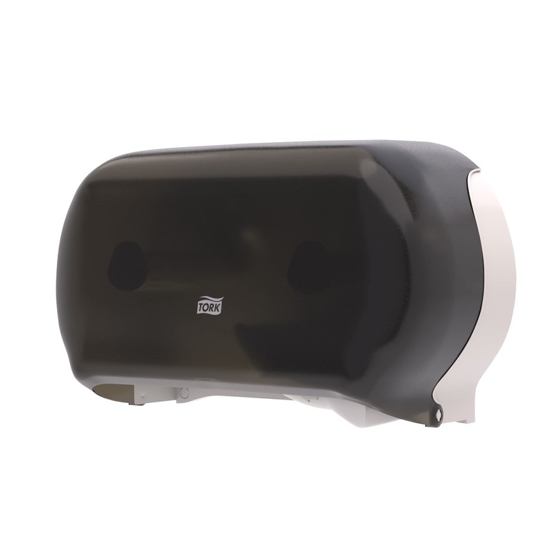 Tork Twin Jumbo Toilet Paper Roll Dispenser Smoke T22, Refill