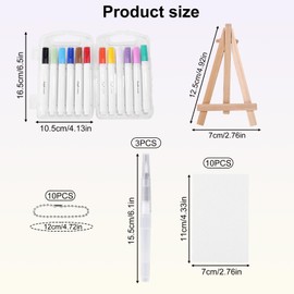 Lyreh Magic Foam Texture Painting Kit, Foam Texture Blank Painting Paper Mini Easel Bead Necklace DIY Bubble Drawing Pens for Art Supplies