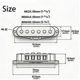 ST-50S Staggered Alnico 5 Single Coil Pickup Set for Strat Guitar White