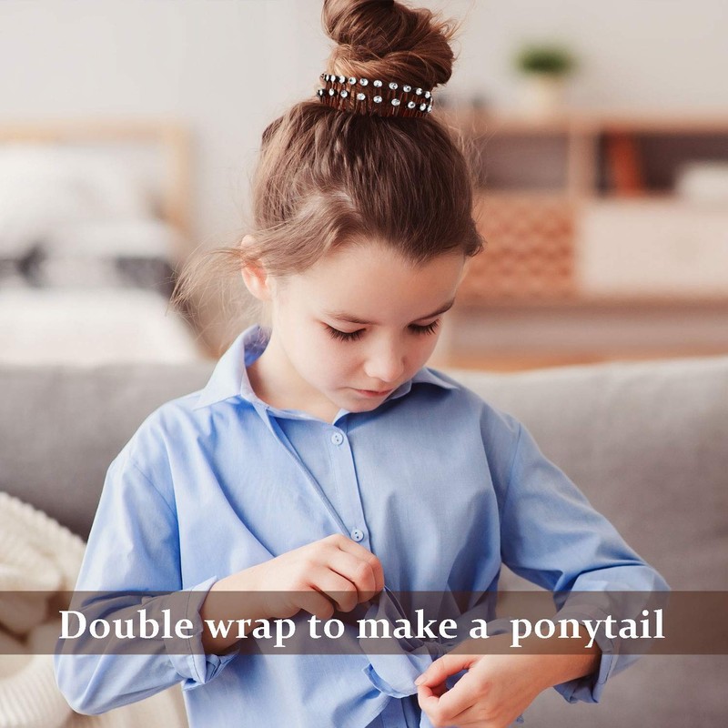 14 diademas elásticas circulares completas, de plástico, flexibles, con peine