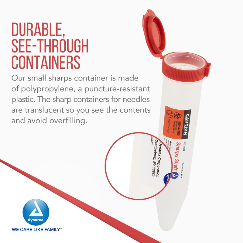 Dynarex Transportable Sharps Container - Small Sharps Shafts - Secure