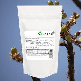 Nutrics® Boswellia Serrata 15:1 4500mg Extract V Capsules- Indian frankincense STRONG EXTRACT- Suitable for Vegan Vegetarian Halal & Kosher Diet- 30 Capsules (1 month supply)