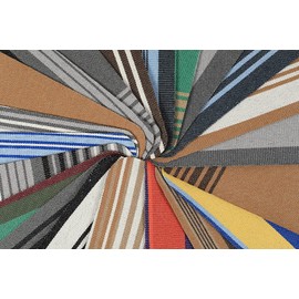 AlgoMat Artisanal Traditional Mexican Striped Doormat, Accent Area Door Mat or Entryway Rug, Made of 100% Recycled Cotton Top, PVC Bottom, Durable, Machine Washable, 34" x 24" (Tan & White)