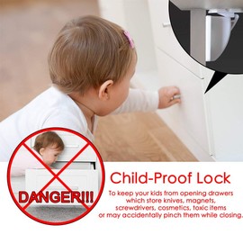 Baby Safety Locks, Mini Multifunction Latch Child Safety Latches for Kitchen Cabinets, Drawers, Ovens, Refrigerators - 6 Pack