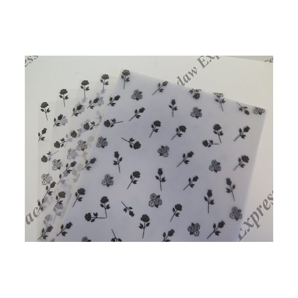 10 Sheets A4 100gsm Printed Translucent Vellum Paper - Black